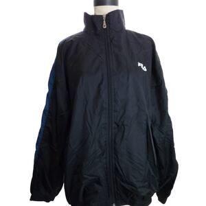 Black Fila Large Zippered Jacket Windbreaker Lightweight Training Mens L